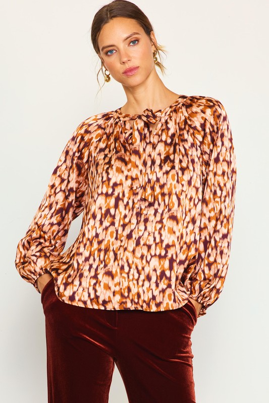 Abstract Printed Work Top Apex Ethical Boutique