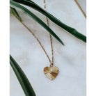 Heart Gold Necklace with diamond crystal