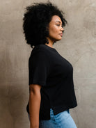 Black Boxy Tee Apex Ethical Boutique