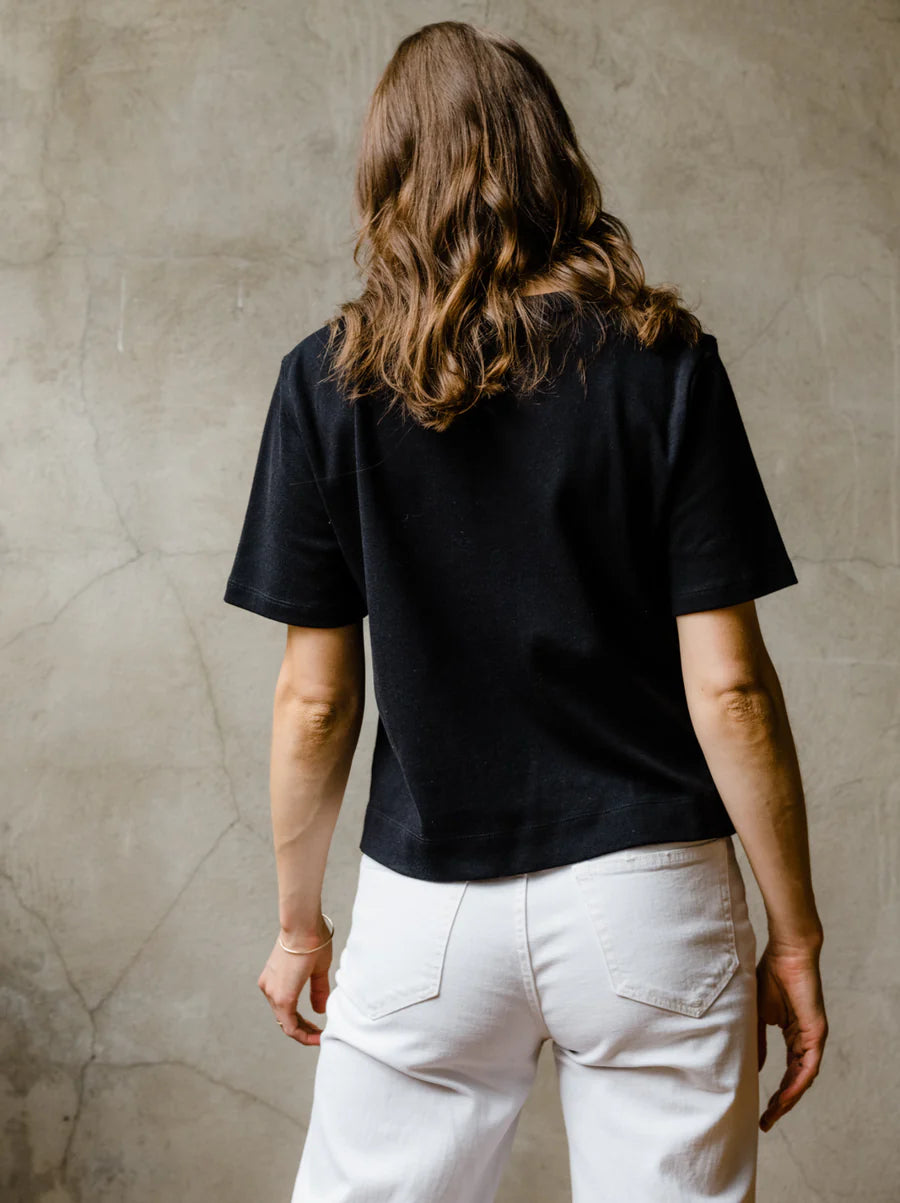 Black Boxy Tee Apex Ethical Boutique