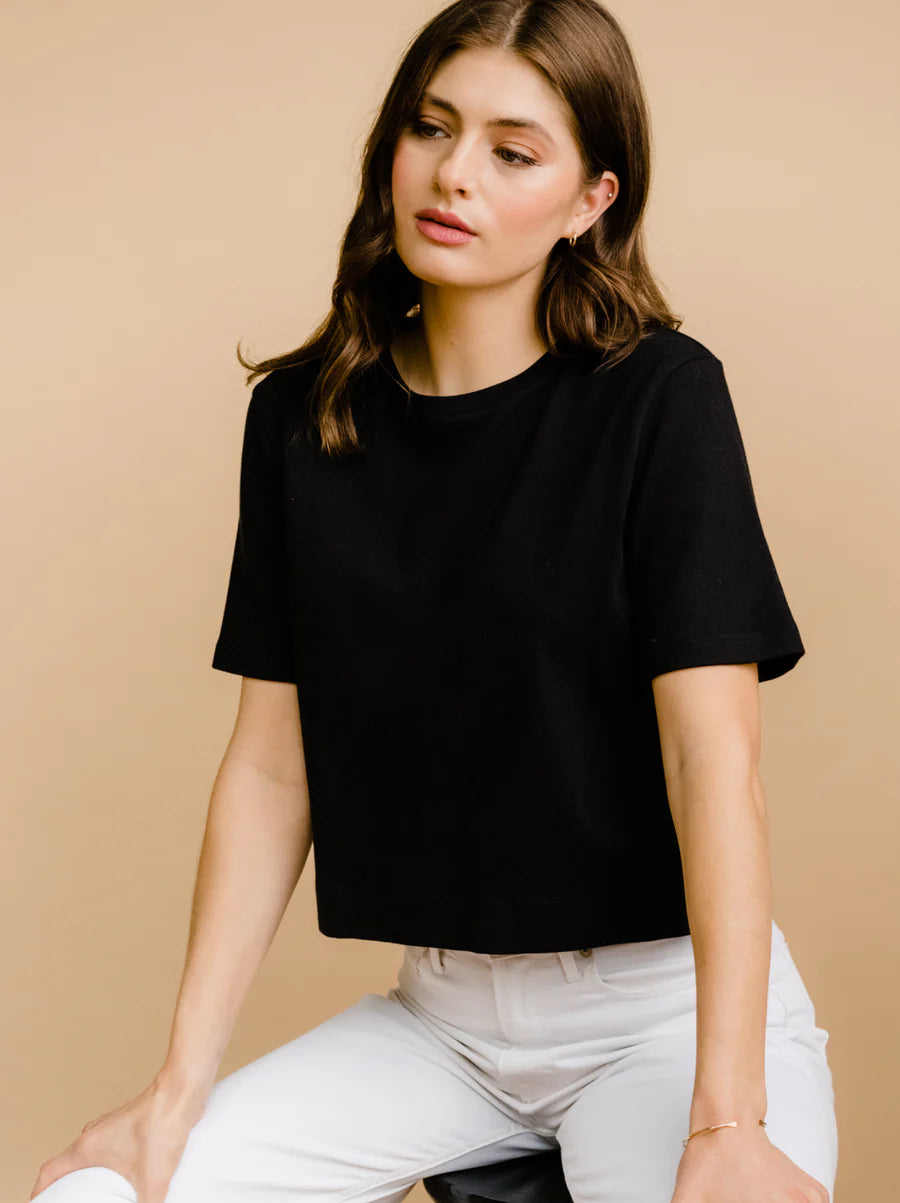 Black Boxy Tee Apex Ethical Boutique