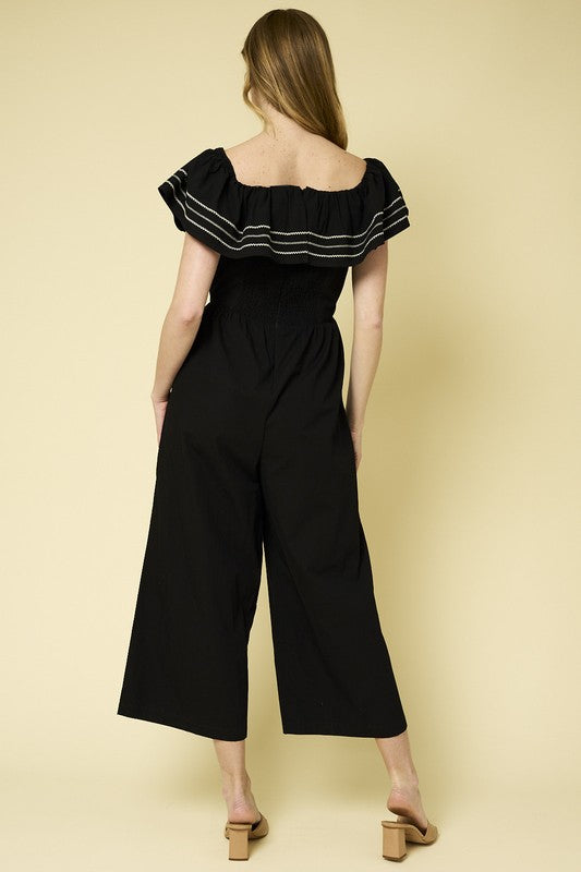 Black Off The Shoulder Jumpsuit Apex Ethical Boutique