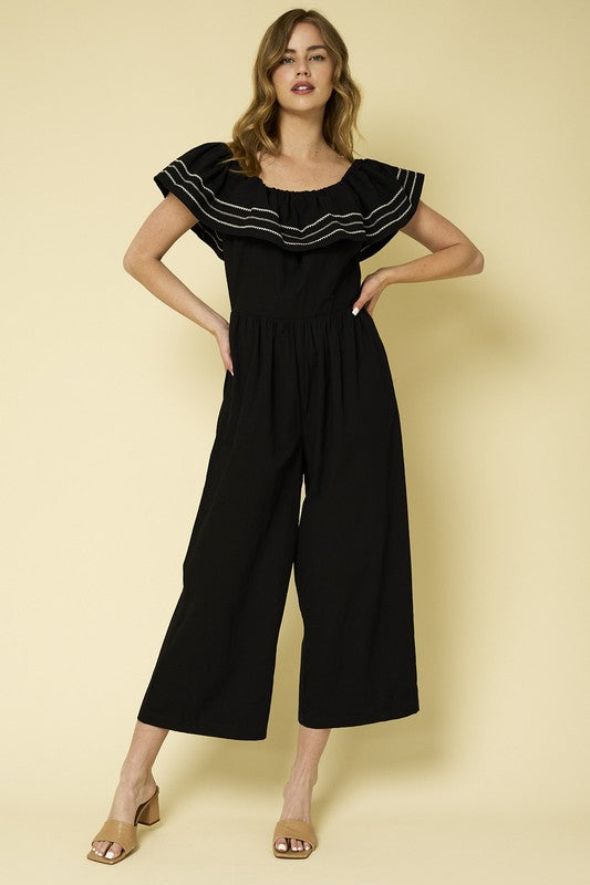 Black Off The Shoulder Jumpsuit Apex Ethical Boutique