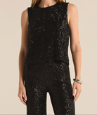 Black Sequin Top Apex Ethical Boutique