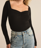 Black Sweetheart Neckline Top Apex Ethical Boutique