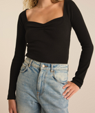 Black Sweetheart Neckline Top Apex Ethical Boutique