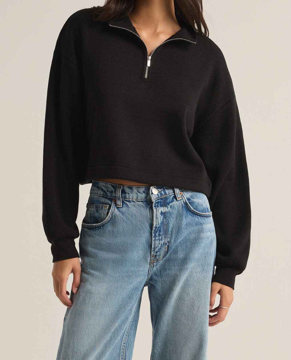 Black Zip-Up Apex Ethical Boutique