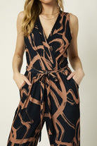 Black/Brown Abstract Jumpsuit Apex Ethical Boutique