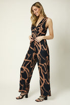 Black/Brown Abstract Jumpsuit Apex Ethical Boutique