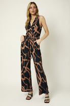 Black/Brown Abstract Jumpsuit Apex Ethical Boutique