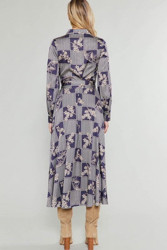 Black/Taupe Printed Dress Apex Ethical Boutique