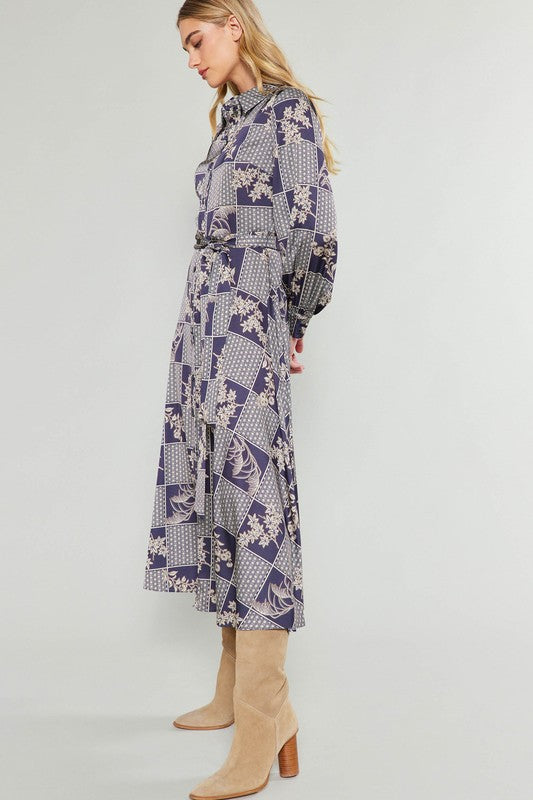 Black/Taupe Printed Dress Apex Ethical Boutique