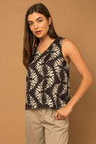 Black/Taupe Work Top Apex Ethical Boutique