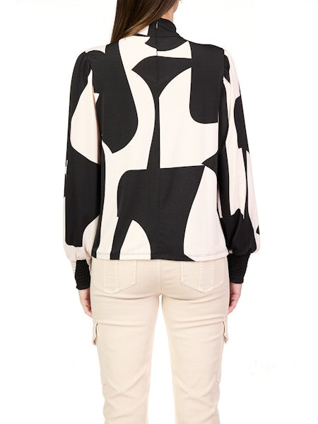 Black/White Printed Top Apex Ethical Boutique