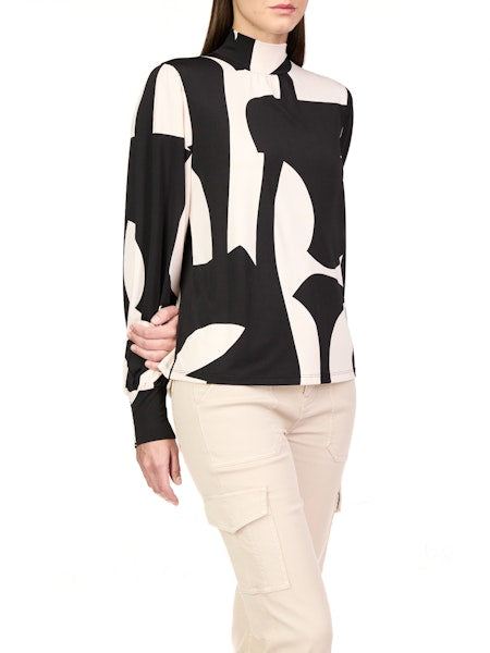 Black/White Printed Top Apex Ethical Boutique