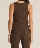 Brown Ribbed Tank Apex Ethical Boutique