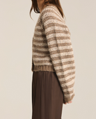 Brown Striped Cardigan Apex Ethical Boutique