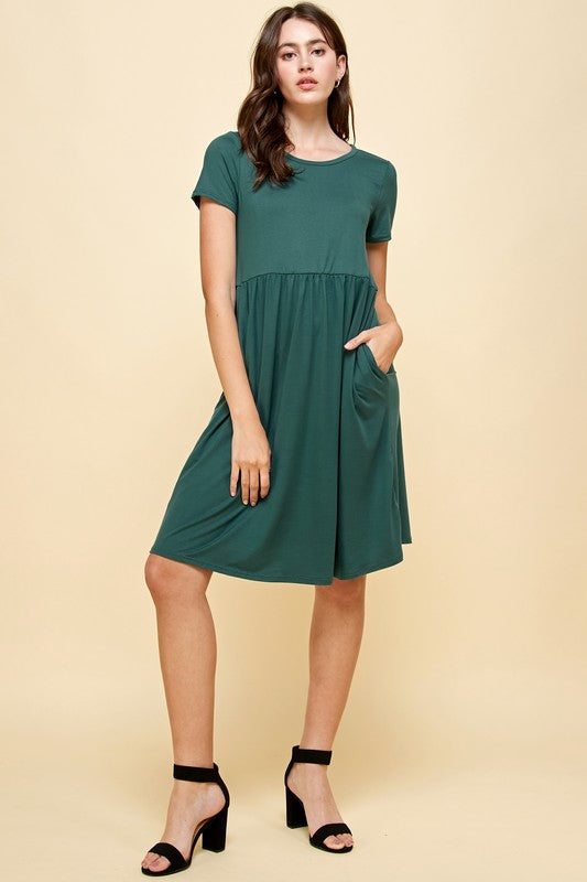 hunter green casual dress