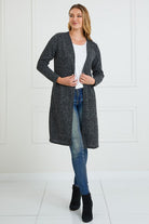 Charcoal Long Sleeve Cardigan Apex Ethical Boutique