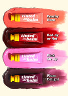 Tinted pink and berry colored lip balm