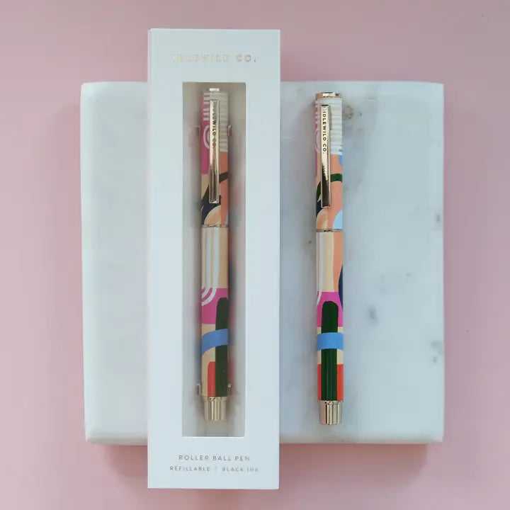 color block rollerball pen - refillable 