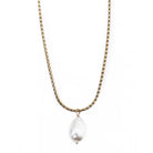 Pearl Pendant Necklace on Stainless Steel 18K Gold Plated Chain