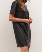 Faux Black Leather Dress Apex Ethical Boutique