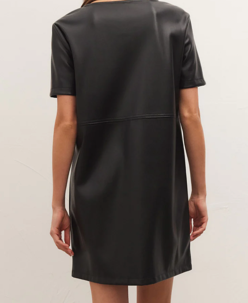 Faux Black Leather Dress Apex Ethical Boutique