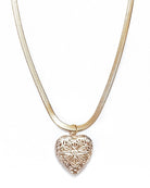 gold heart locket necklace