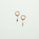 Green Cz Short Chain Huggie Earrings Apex Ethical Boutique