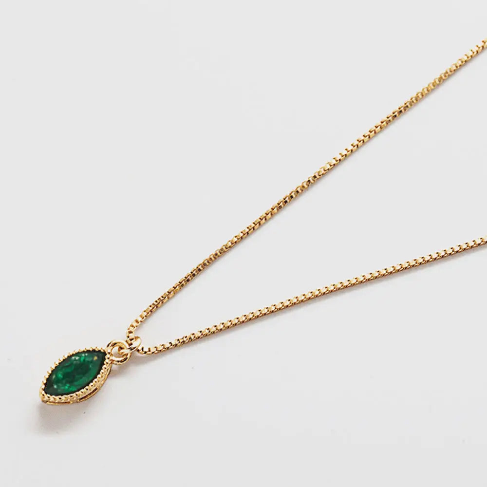 Green Cz Teardrop Necklace Apex Ethical Boutique