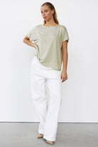 Green Short Sleeve Top Apex Ethical Boutique