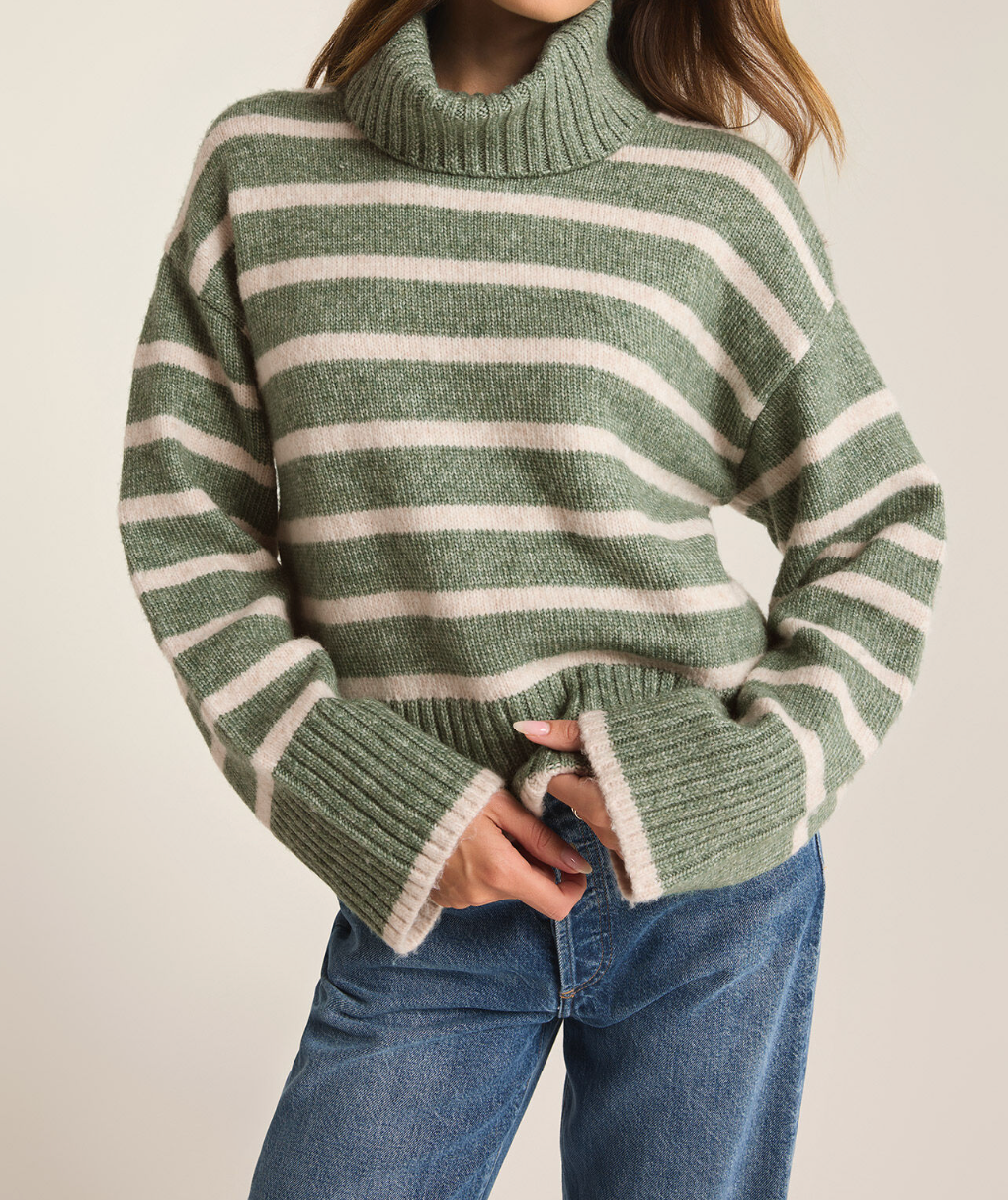 Green Stripe Sweater Apex Ethical Boutique