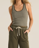 Green Striped Tank Top Apex Ethical Boutique