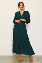 Green Tiered Maxi Dress Apex Ethical Boutiuqe