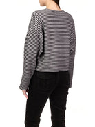 Grey Striped Top Apex Ethical Boutique