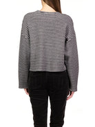 Grey Striped Top Apex Ethical Boutique