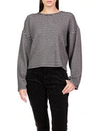 Grey Striped Top Apex Ethical Boutique