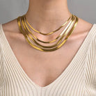 4mm gold herringbone chain necklace