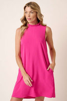 Hot Pink Sleeveless Dress Apex Ethical Boutique