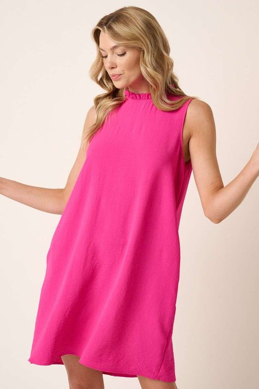 Hot Pink Sleeveless Dress Apex Ethical Boutique