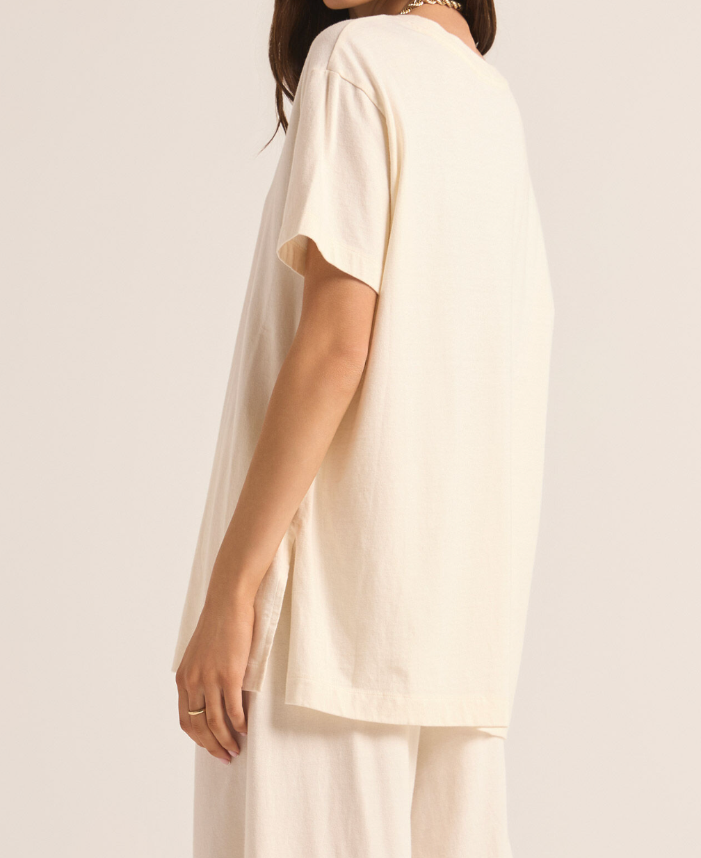 Ivory Crew Neck Tee Apex Ethical Boutique