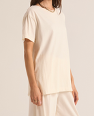 Ivory Crew Neck Tee Apex Ethical Boutique