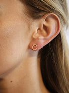 Lasso style gold studded earring