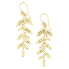 Luxe Leaf Drop Earrings, Brass