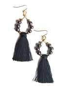 Metallic Ceramic Tassel Earrings Ethical Boutique Apex NC