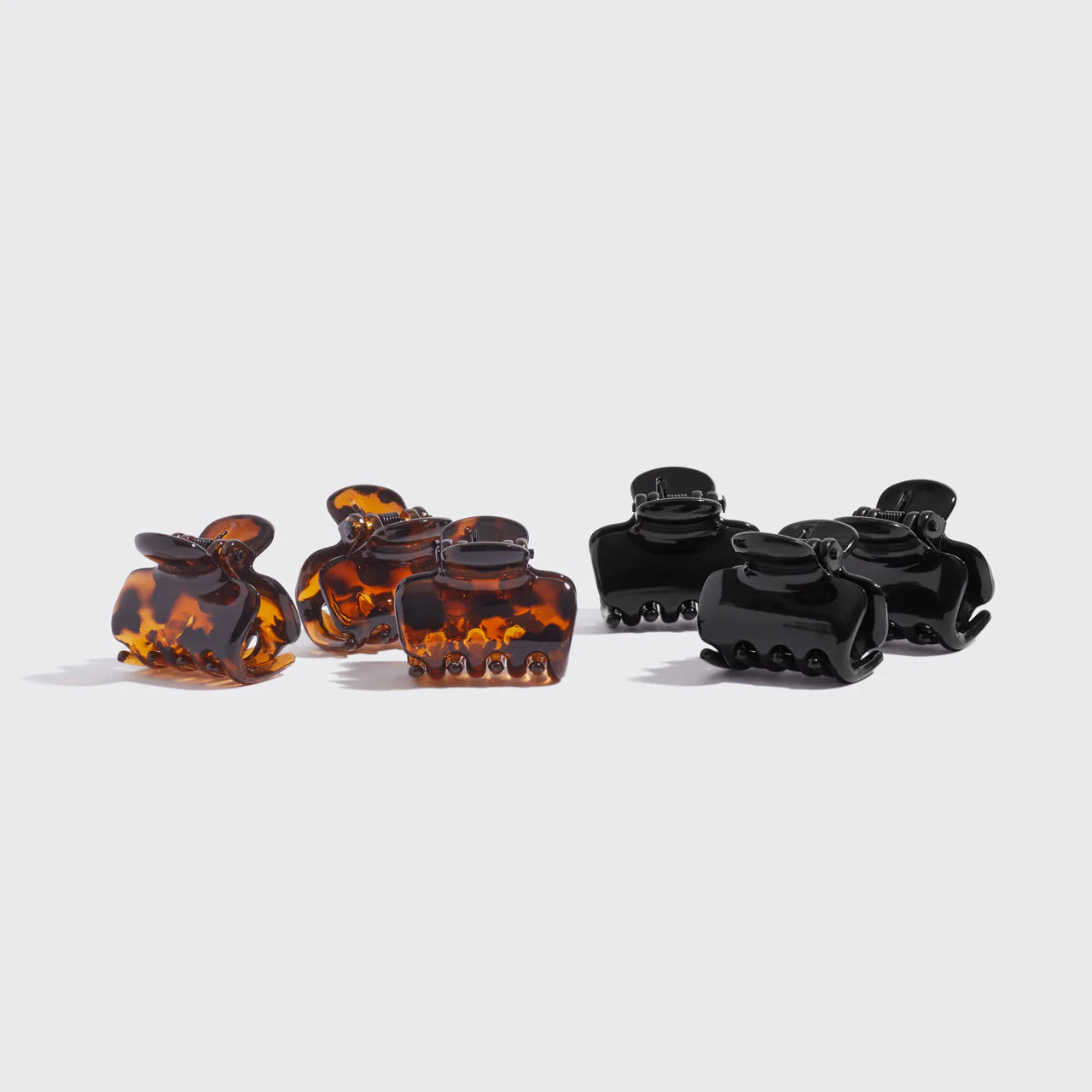 Black and tortoise mini hair clips