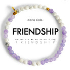 Morse Code Friendship Bracelet, Lavender Jade & Howlite