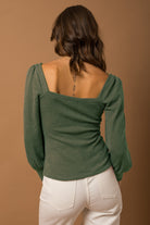 Olive Green Long Sleeve Top Apex Ethical Boutique