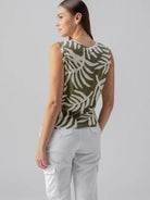 Olive Green Palm Tree Tank Apex Ethical Boutique